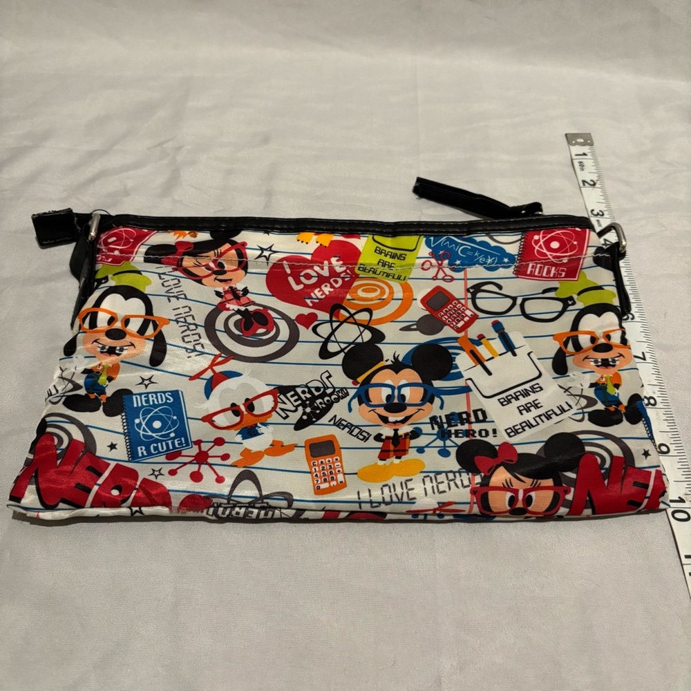 Disney Parks Authentic Nerds Rock Bag + Wallet Brains Are Beautiful Minnie Goofy - Picture 3 of 11